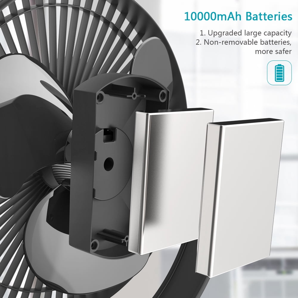 OPOLAR 8'' 4 Speed Rechargeable Clip On Tabletop Fan