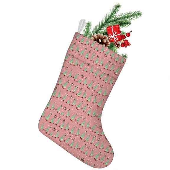 Christmas Stockings,Pink Christmas Tree Pattern Stockings Christmas,14.8'' Xmas Stockings,Christmas Party Favors,Christmas Party Decorations,Christmas Stockings Personalized