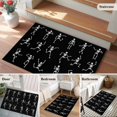 thumbnail image 5 of 2x3 Ft Entryway Area Rug, Halloween Black Kitchen Rug Runner Washable Floor Mat, Abstract Dancing Skull Skeletons Non Slip Indoor Door Mat Throw Carpet for Bathroom Living Room Bedroom, 5 of 8