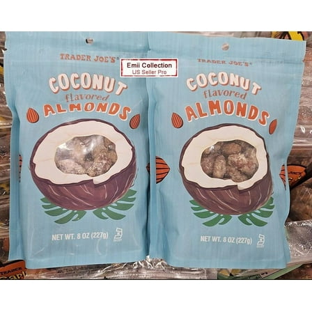 Trader Joe's Coconut Flavored Almonds 8oz 227g (2 Bags)