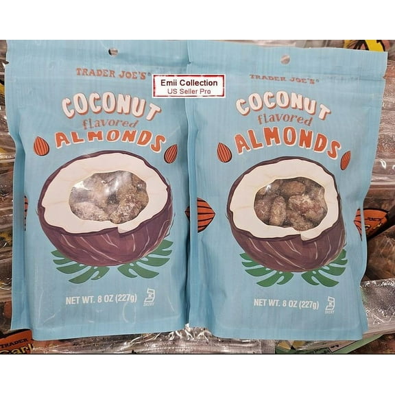 Trader Joe's Coconut Flavored Almonds 8oz 227g (2 Bags)