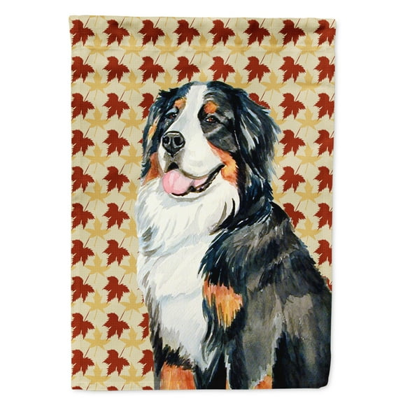 Carolines Treasures LH9109-FLAG-PARENT Bernese Mountain Dog Fall Leaves Portrait Flag  multicolor