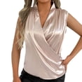 thumbnail image 3 of SHenli Cotton Linen Tank Tops for Women Cowl Neck Business Casual Work Shirts Slim Fitted Loose Work Tees, 3 of 6