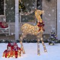 thumbnail image 4 of Best Choice Products 5ft Pre-Lit Reindeer Yard Christmas Decoration, Gold Holiday Deer w/ 150 Lights, Stakes, Zip Ties, 4 of 8