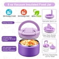 thumbnail image 3 of Set de loncheras MAXSO Bento para niños con termo para sopa, 240 ml, color morado, 3 of 7