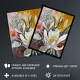 thumbnail image 2 of Artery8 Blooming Lotus Flowers Muted Tones Folk Art Living Room Extra Large XL Wall Art Poster Print, 2 of 3