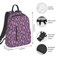 thumbnail image 2 of Yiaed Skull colorful flower daisy Print Lightweight Backpack Travel Backpacks Hiking Daypack for Women Men, 2 of 5