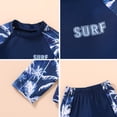 thumbnail image 5 of Tiny Cutey Toddler Boys Swimsuit Baby Long Sleeve Top Shorts Trunks Bathing Suit Set Swimwear Outfit with Hat for 12-18 Months, 5 of 7