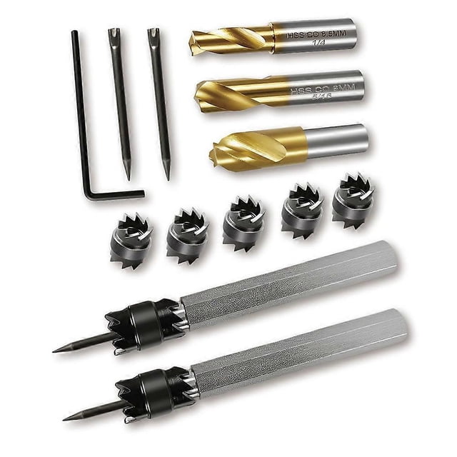 13 Pcs Spot Weld Cutter Set, Double Sided 3/8" & 5/16" HSS Drill Bits, Titanium Coated Cobalt for Metal & Wood