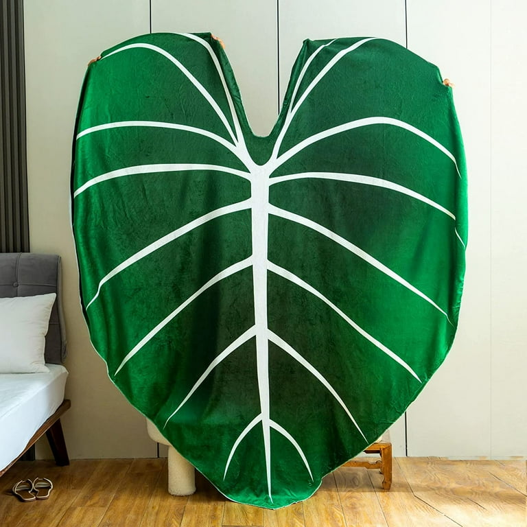 Green leaf online throw blanket