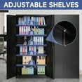 thumbnail image 5 of Metal Garage Storage Cabinet, 71" Locking Storage Cabinet with 2 Doors and 4 Adjustable Shelves, Lockable Metal Cabinet for Office,Home,Garage,Gym,School（Gray Black）, 5 of 7