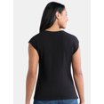 thumbnail image 3 of Time and Tru Women's Cotton Side Tie Top, Sizes XS-XXXL, 3 of 5