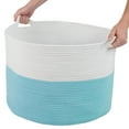thumbnail image 4 of Home-Complete Extra-Large Cotton Rope Basket for Adults, Blue, 4 of 5