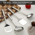 thumbnail image 3 of shiyou-Stainless Steel Cooking Utensils Set 4 Pieces, Kitchen Tools Set Include Metal Spatula Set, Kitchen Skimmer, Soup Ladle, Kitchen Gadgets Essentials New Home Must Have, 3 of 4
