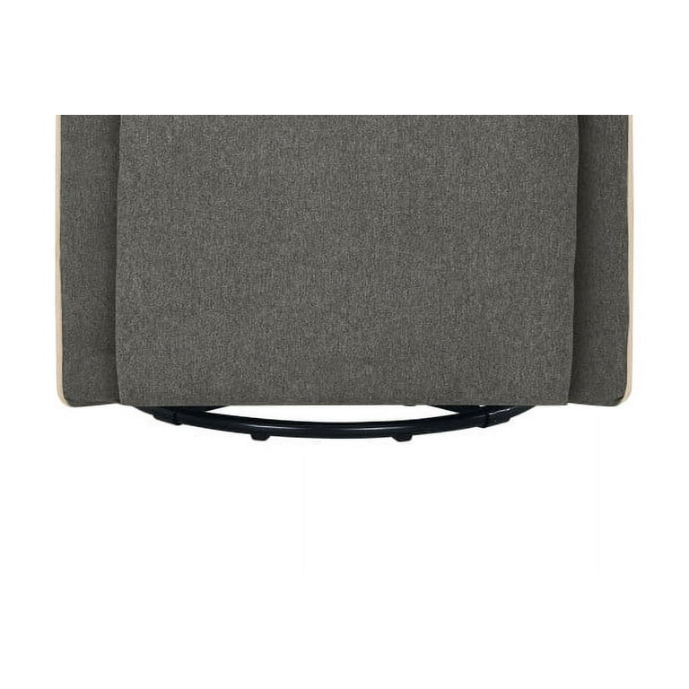 Davinci olive upholstered swivel glider and ottoman in grey with cream piping hotsell