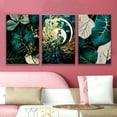 thumbnail image 4 of 2D Flat 3pcs, Decorative Painting--Frameless, Peacock - Inspired Wall Art with Metallic and Teal Hues for Home Decor, Holiday Gifts, Birthday Gifts, Mothers Day, Fathers Day, home decor, 2D/Flat, Po, 4 of 4