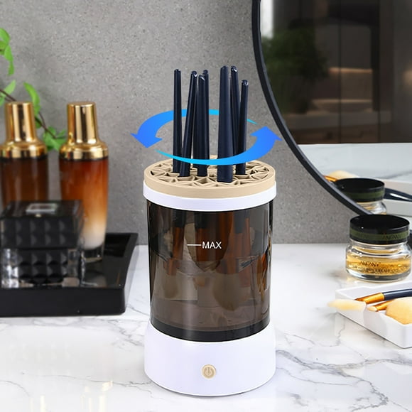 Limpiador automático de brochas de maquillaje | HZS-888 Limpiador de cepillos giratorio alimentado por USB - Gran capacidad | Funciona para todos los tamaños de pincel | Diseño compacto para viajes