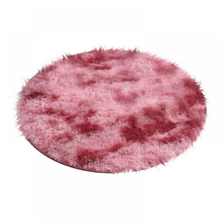 Soft Round Shag Area Rug Fluffy Circle Rug Cute Pastel Fuzzy Rug Colorful  Small Plush Carpets for Kids Baby Girls Bedroom Nursery Room