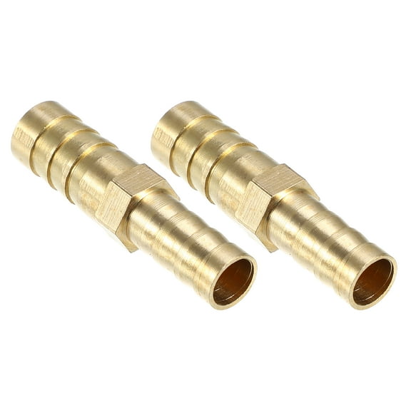 Unique Bargains 2Pcs 10mm - 8mm Straight Shaped Hose Barb Straight Barbed Tube Pipe Fitting Brass Hose Fitting Connector