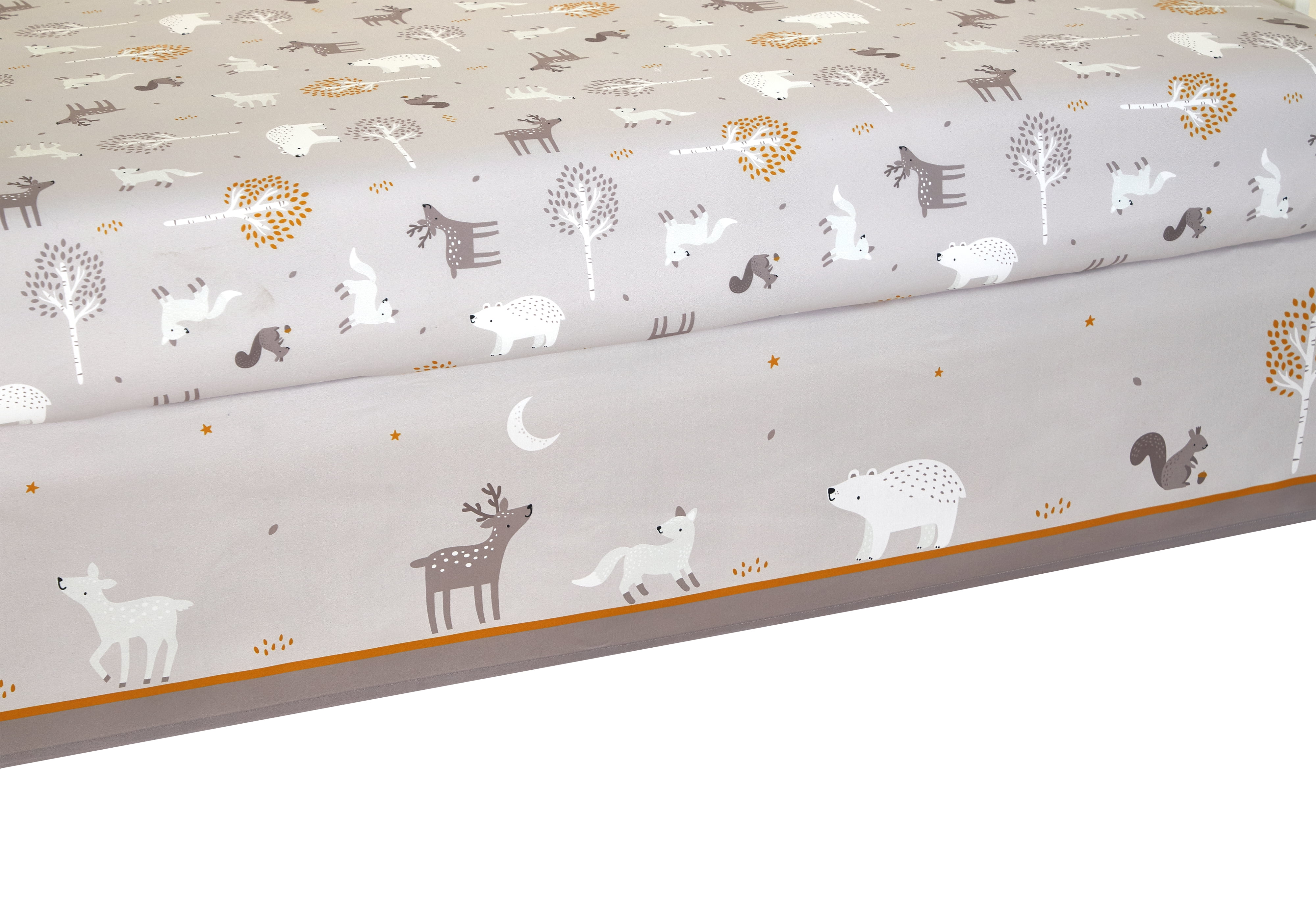 Lanco Happy Reindeer and Bear Animal Print 3 Piece Baby Nursery Crib Bedding Set Grey, Bed Size 33 x 42 Fill Polyester, Soft & Comfortable