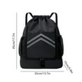 thumbnail image 3 of Large Capacity Waterproof Backpack | Outdoor Fitness Drawstring Leisure Shoulder Bag | Oxford Cloth | Breathable Mesh Design | Multi-Pocket | 17.7x13.7x5.9 in | 1 Pc | Lightweight Durable Travel, 3 of 6