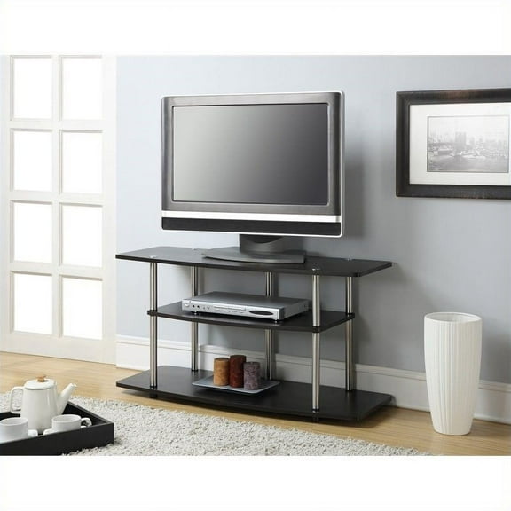 Pemberly Row 3 Tier Wide TV Stand in Black