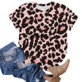 thumbnail image 4 of UANWENN T-Shirt à Col Rond Décontracté pour Femmes, Classique Polyvalent, Quotidien, à Manches Courtes, Uni, à Rayures, Léopard Camouflage, à Blocs de Couleur, 2 T-Shirts Superposables pour Femmes, Paquet Court, Vêtement, Chemise, Jolis Hauts pour Femmes Été, 4 of 5