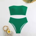 thumbnail image 5 of Uaswgudfs Women's Strapless One-Piece Swimsuit with High-Waisted Bottom for a Sleek and Sophisticated Beach Look Green 2XL, 5 of 6