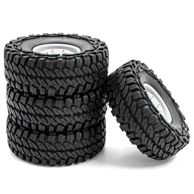 Car Tires with Wheel Rims Replacement for 1/10 Traxxas TRX-4 Axial SCX10 90046 90047 CC10 RC Car