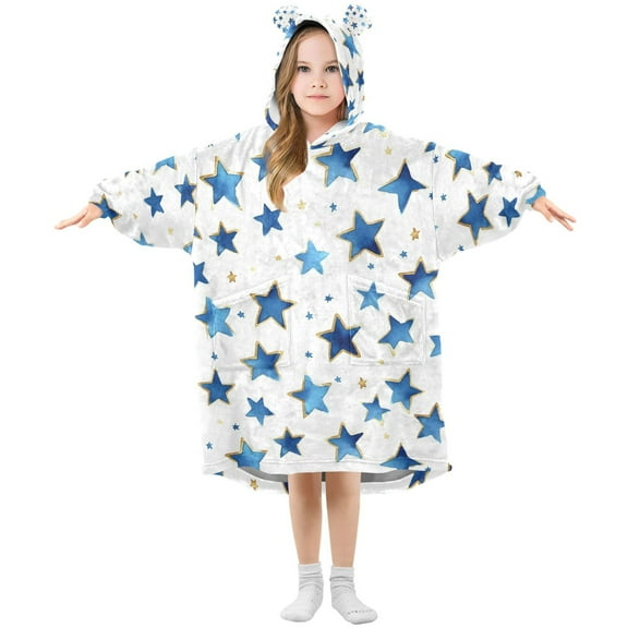 joogoo Wearable Blanket Hoodie for Cute Stars Oversized Sherpa Hooded 3-14 YR M
