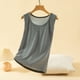 thumbnail image 1 of Ropa interior térmica para mujer, otoño e invierno, camiseta térmica de tirantes con cuello redondo y forro polar suave, sin mangas, de poliéster., 1 of 9