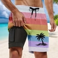 thumbnail image 4 of YAYUBA Mens Swim Trunks 7 Inch 3xl 2 In 1 Compression Liner Quick Dry Breathable Solid Beach Shorts Loose Multi Pockets Summer Beach Men Swim Brief, 4 of 4