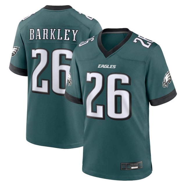 Men's Philadelphia Barkley 26 Green Fashion Stitched T-shirts Player Game Performance Top, XX-Large