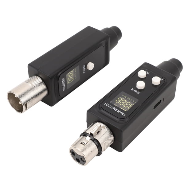 Adaptador UHF XLR, Receptor Transmisor De Micrófono Inalámbrico Recargable Por USB De ABS De Metal De 2,4 GHz Para Cámara DSLR