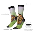thumbnail image 4 of Fotbe A monarch butterfly Pattern Long Socks for Men & Women – Breathable & Stretchy Compression Socks, Ideal for Running, Travel, and Everyday Wear Size 5-11, 4 of 6