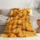 thumbnail image 4 of Manta de franela con forma de nuggets de pollo dorados, manta para aire acondicionado, el mejor regalo, manta de felpa ligera y cómoda, 4 of 5