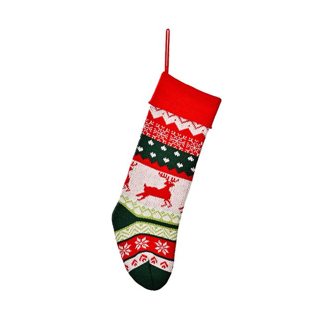 Medias navideñas Hermoso patrón de bordado Medias colgantes para