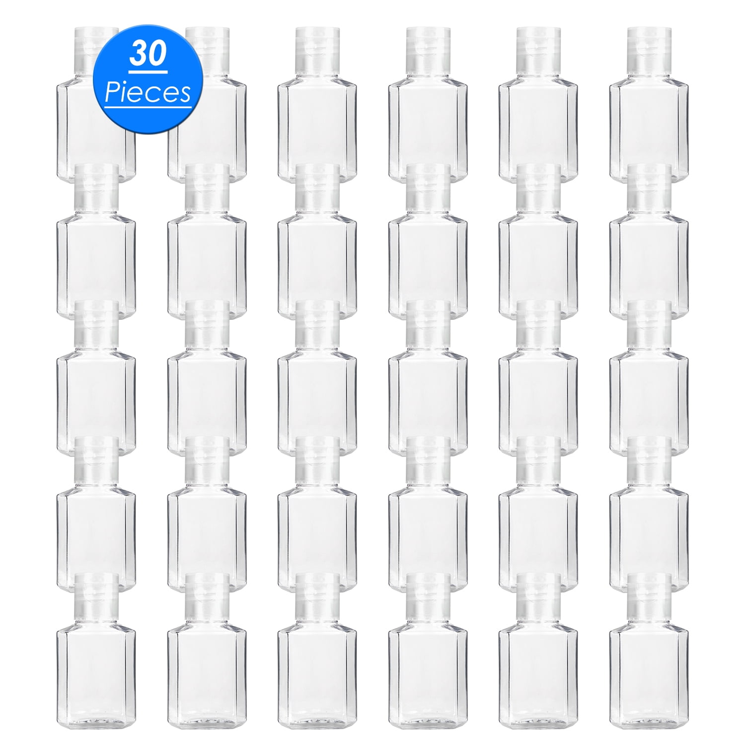 Hanmir 30 Pieces 1 oz Plastic Bottles Clear Travel Bottles with Flip