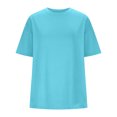 thumbnail image 3 of fatyb Oversized T Shirts for Women Short Sleeve Loose Tops Crew Neck Casual Plain Womens Basic Tees, 3 of 5