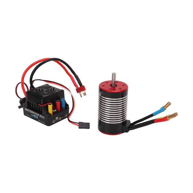 Kit ESC de motor sin escobillas ANGGREK 3300KV Resistencia de corriente fuerte Disipación de calor Alta torsión para 1/10 RC Car