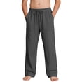 thumbnail image 6 of JTSRKL Linen Cargo Pants for Boys Lightweight Summer Casual Pull On Trousers Breathable Comfort Pants Solid Color Beach Vacation Long Pants with Multi-Pockets Gray 7-8 Years, 6 of 10