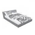 thumbnail image 3 of Ambesonne Saying Fitted Sheet & Pillow Sham Set, Greyscale Mountains Bike, Twin, White and Grey, 3 of 3