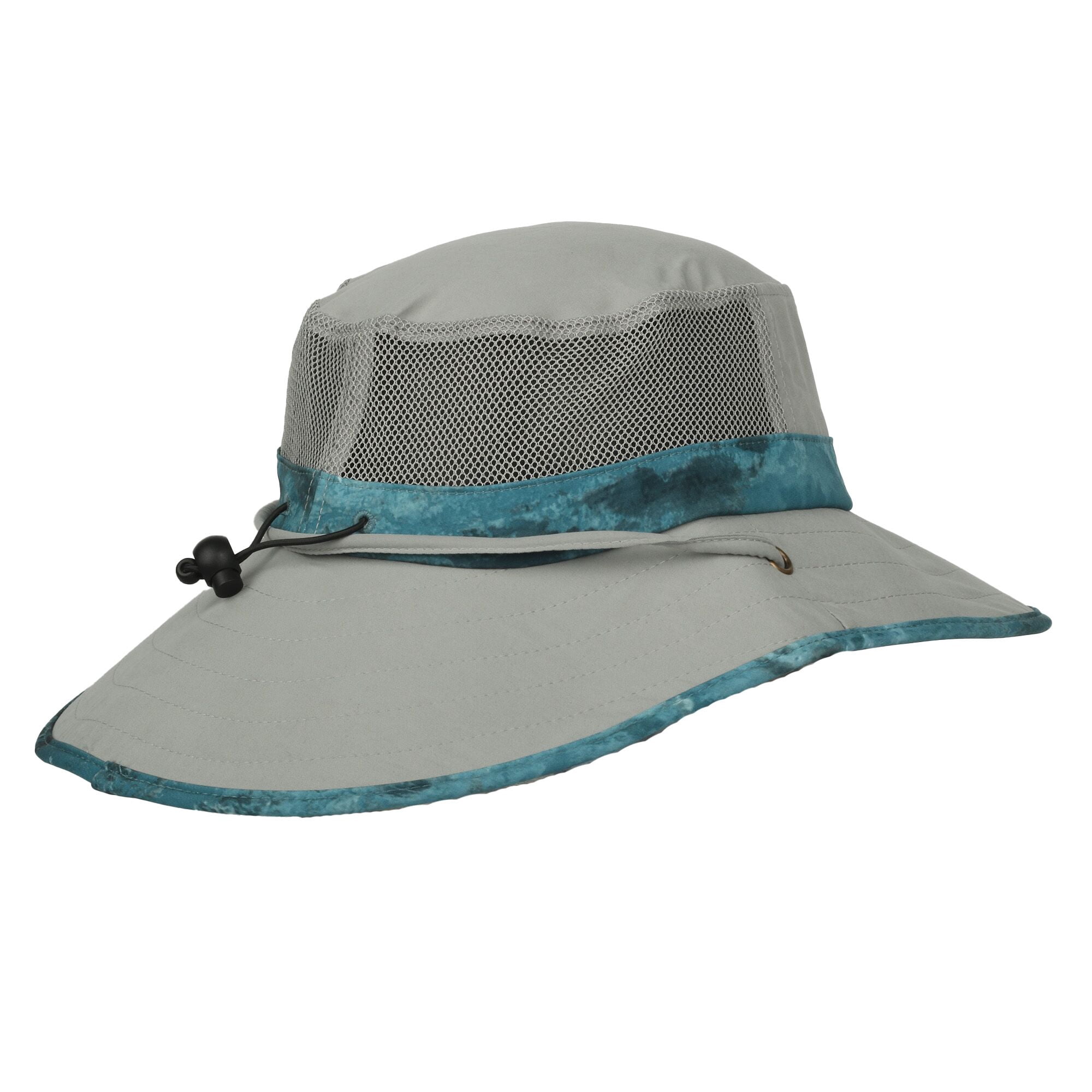 Realtree Adult Gray Wide Brim Boonie Sun Hat, Mesh Crown, Realtree Aspect Calypso Camo Brim and Band