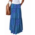 thumbnail image 2 of Women's Boho Printed High Waist Tiered Maxi Skirt S, 2 of 9