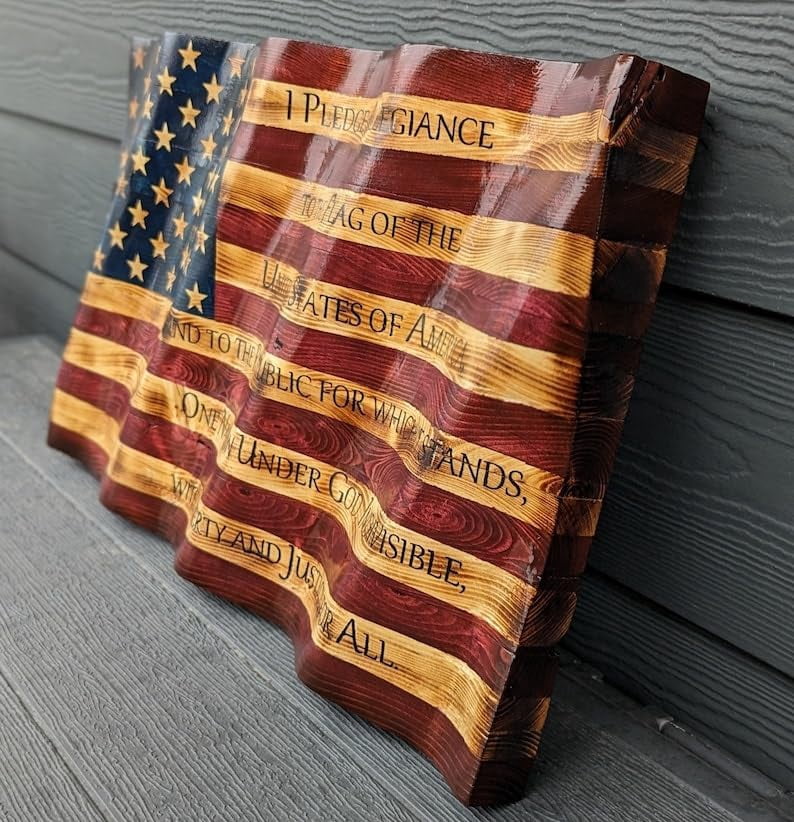 American Wood wooden flag 36 Inch