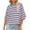 Blue, variant on jjayotai Women's Casual 3/4 Sleeve T-Shirts, Fall Loose Round Neck Cute Tunic Tops Basic Tees Blouses Striped Pullover
