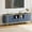 Blue, variant on Home Luxury 70" Fluted TV Stand, Curved Profile Sliding Doors Design TV and Media Console Table with Faux Marble Top and Adjustable Shelves, Entertainment Center for Living Room, Bedroom-