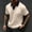 (Casual 141)Beige, variant on Mens Fashion Shirt Solid Color Blouse Summer Casual Short Sleeve Business Knit Turndown Collar Tops Tees