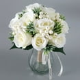 thumbnail image 4 of 1pcs Corsage Buttonholes With Ivory Roses For White Bridesmaid Groomsmen Weddings Prom, 4 of 13
