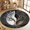 thumbnail image 3 of Washable Round Rug 4 ft, Dreamy Atmosphere Tree of Life Circle Rug for Bedroom Entryway, Ultra-Thin Non Slip Round Carpet for Dining Room Circular Carpets for Living Room Fantasy Art, 3 of 6